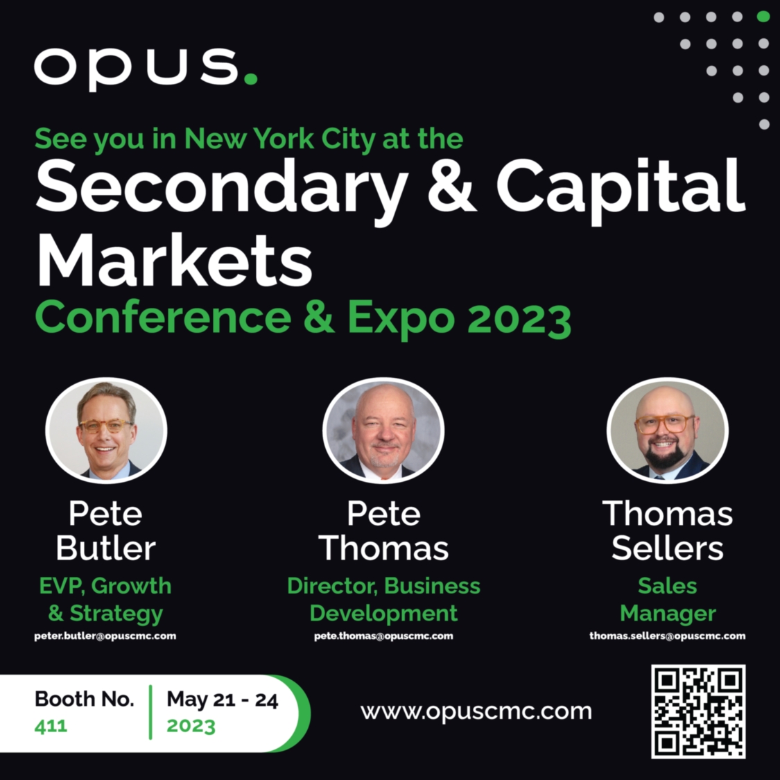 Secondary & Capital Markets Conference & Expo, May 2023 Opus participants 1 2